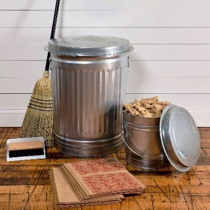 31-Gallon Galvanized Steel Trash Can with Lid D835