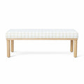 Natural Plaid Woven Fabric Bench M42656