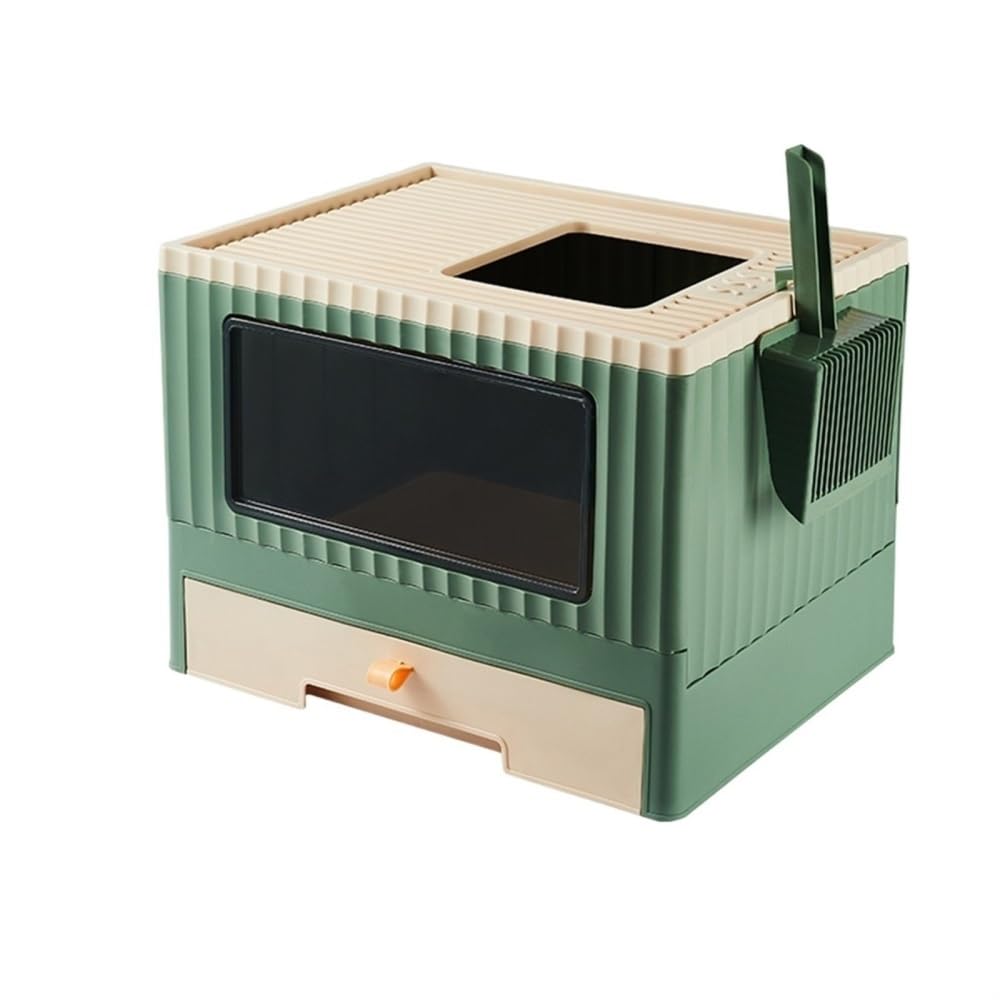 Foldable Top Entry Cat Litter Box with Lid U194649