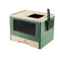 Foldable Top Entry Cat Litter Box with Lid U194649