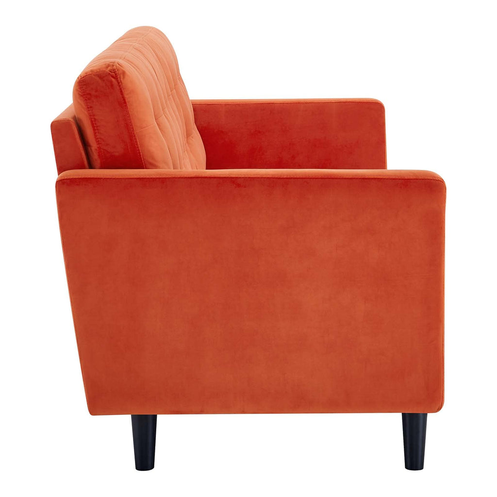 Orange Tufted Performance Velvet Sofa A16009