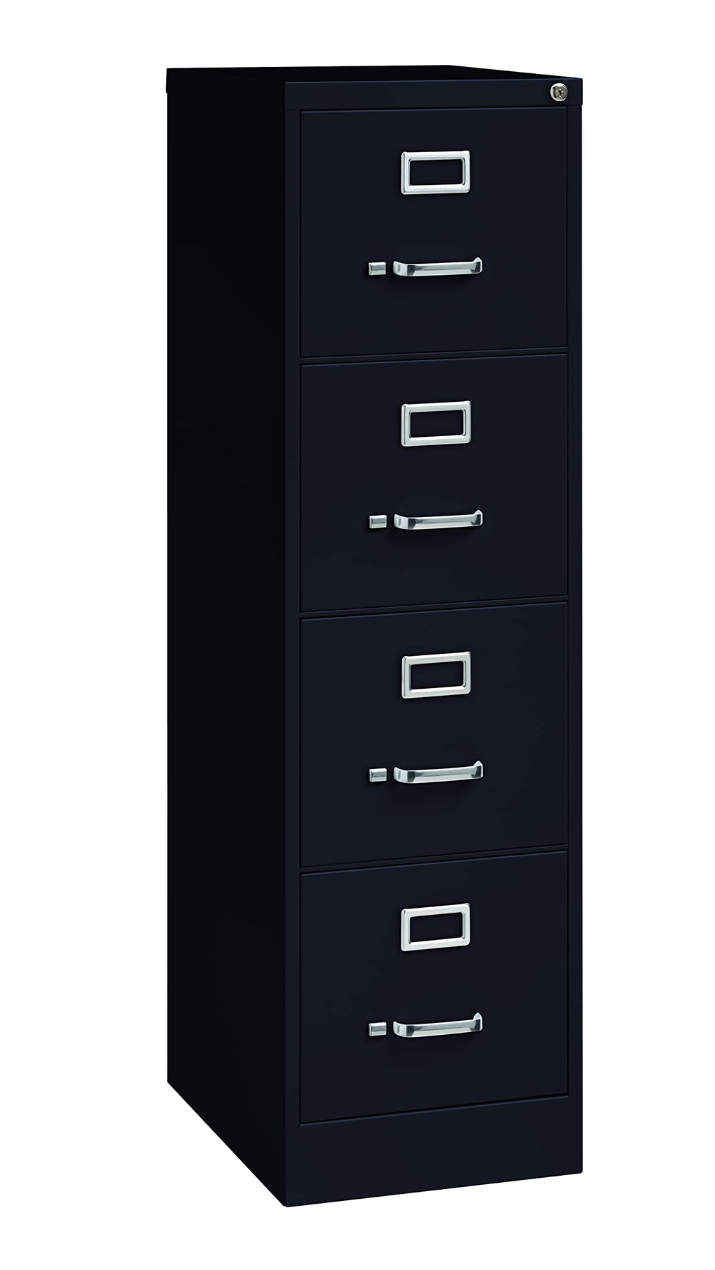 22" Deep 4 Drawer Letter Width Steel Vertical File Cabinet, Black I937271
