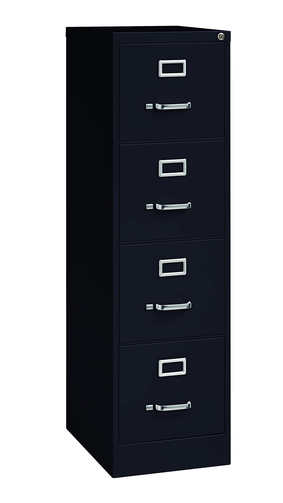 22" Deep 4 Drawer Letter Width Steel Vertical File Cabinet, Black I937271