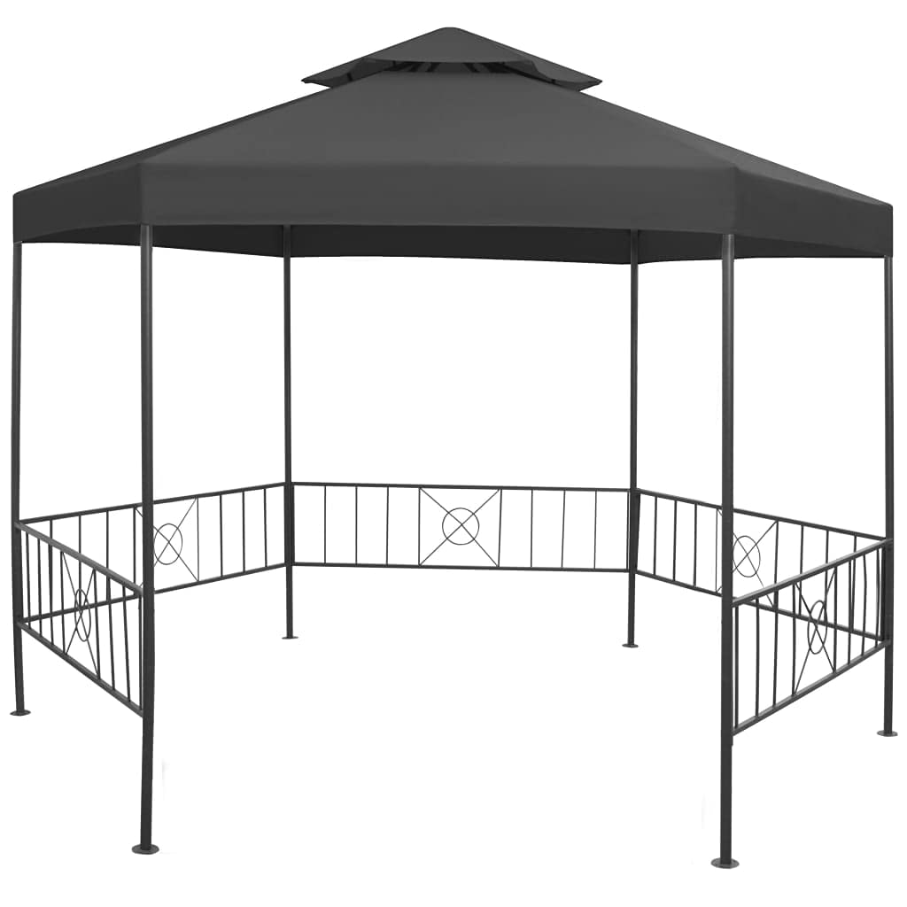 Gazebo Canopy Tent 127.2"x108.3"x104.3" Anthracite Q826786