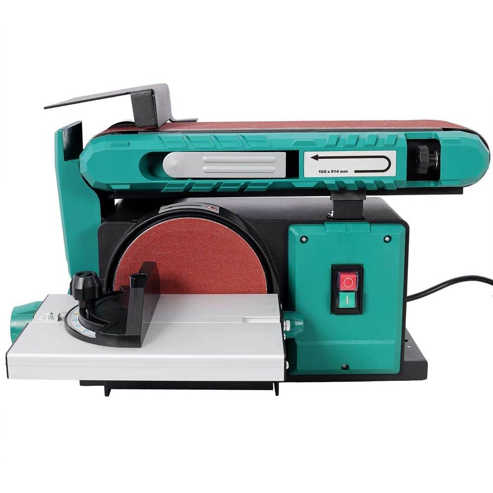 Benchtop Belt and Disc Sander, 4x36 Belt & 6" Disc, 0–90° Adjustable Table, Cast Iron Base, 120V Heavy Duty Sanding Machine W78700