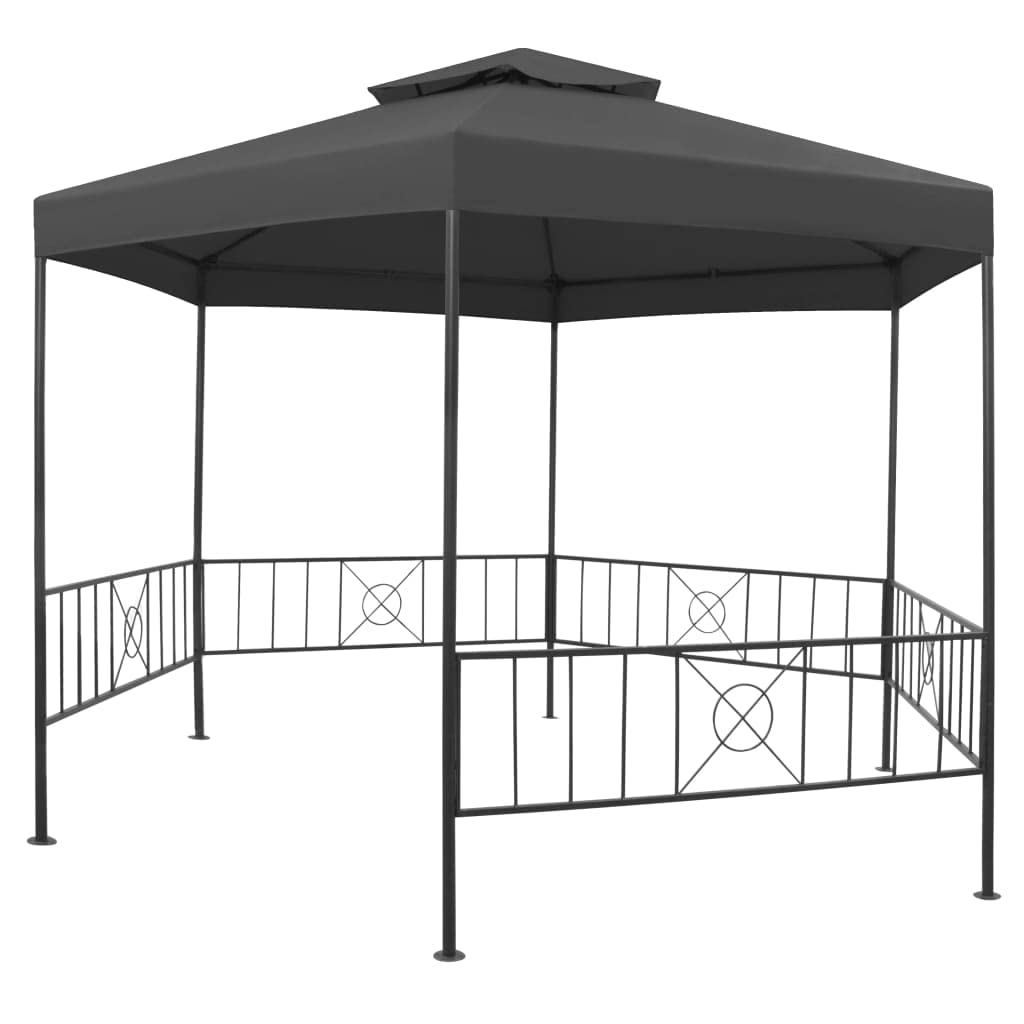 Gazebo Canopy Tent 127.2"x108.3"x104.3" Anthracite Q826786