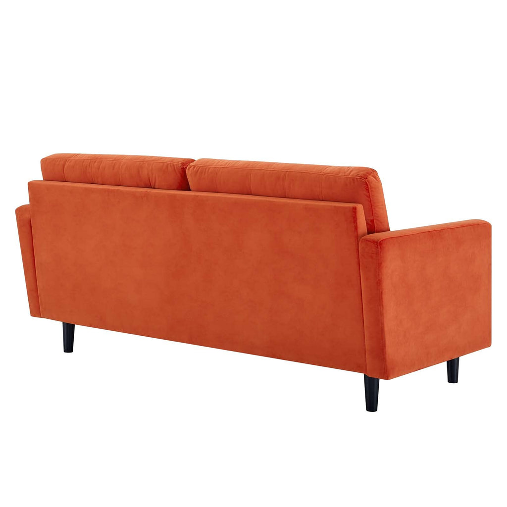 Orange Tufted Performance Velvet Sofa A16009