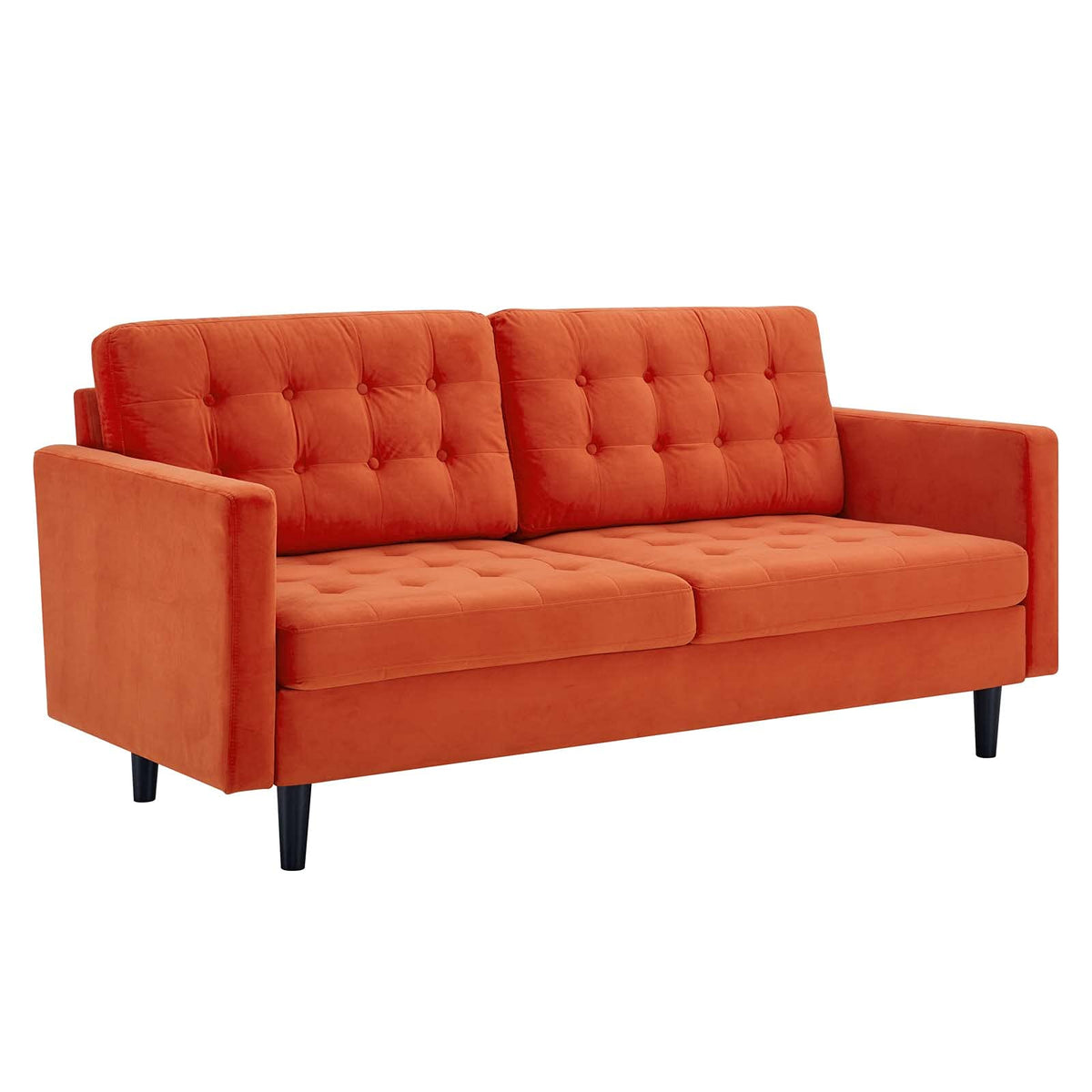 Orange Tufted Performance Velvet Sofa A16009