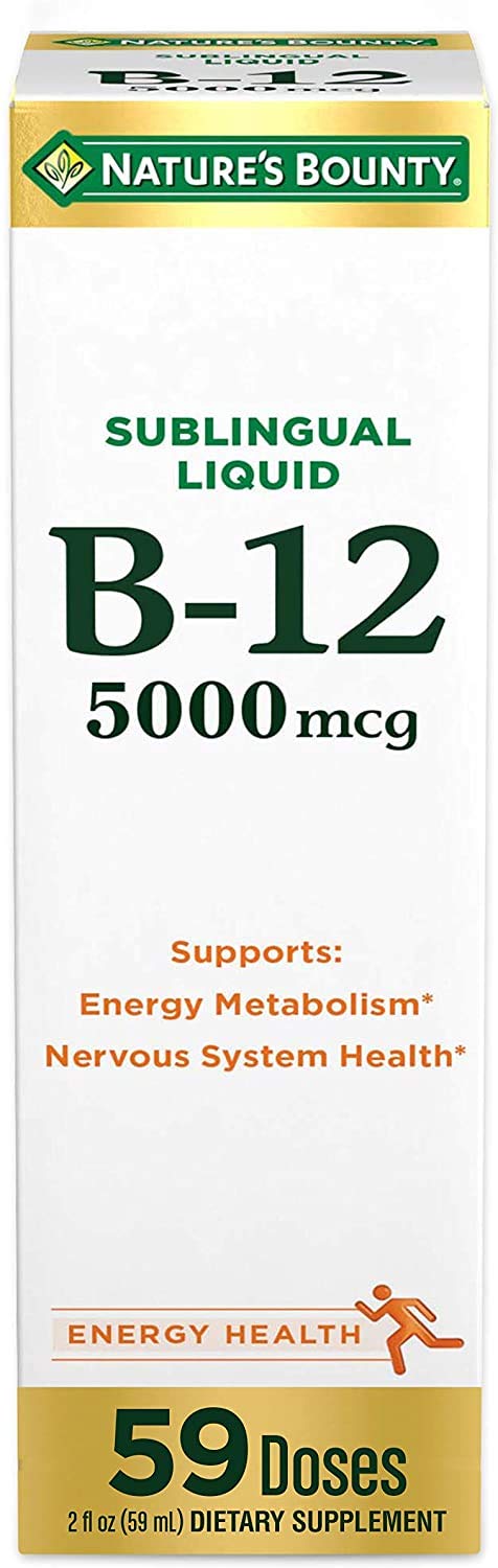 B-12 5000 mcg Sublingual Liquid 2 oz (Pack of 2) A4392