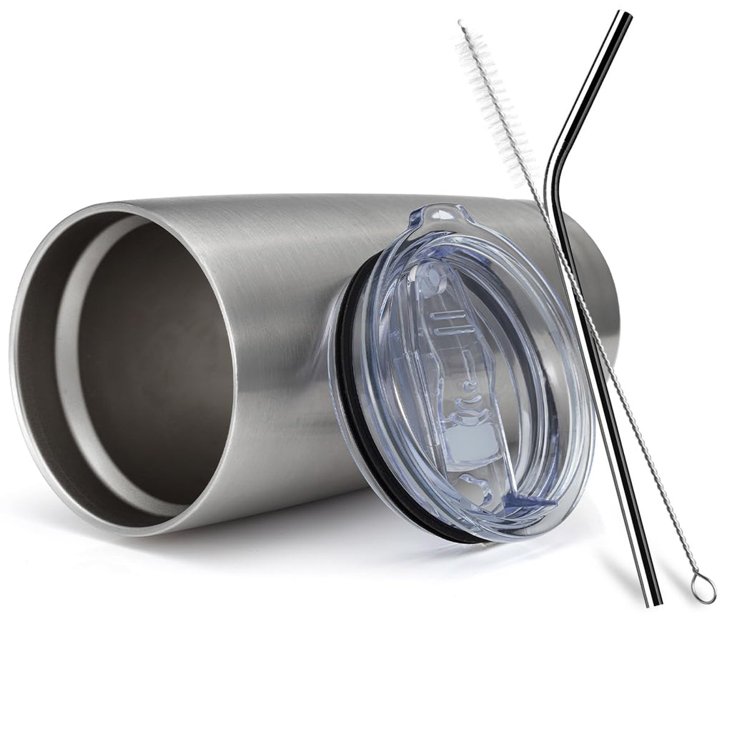 20oz Stainless Steel Insulated Tumbler with Lid and Straw 8 Pack Y955