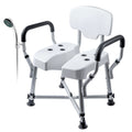 Heavy Duty Shower Chair with Back and Padded Armrests L7556