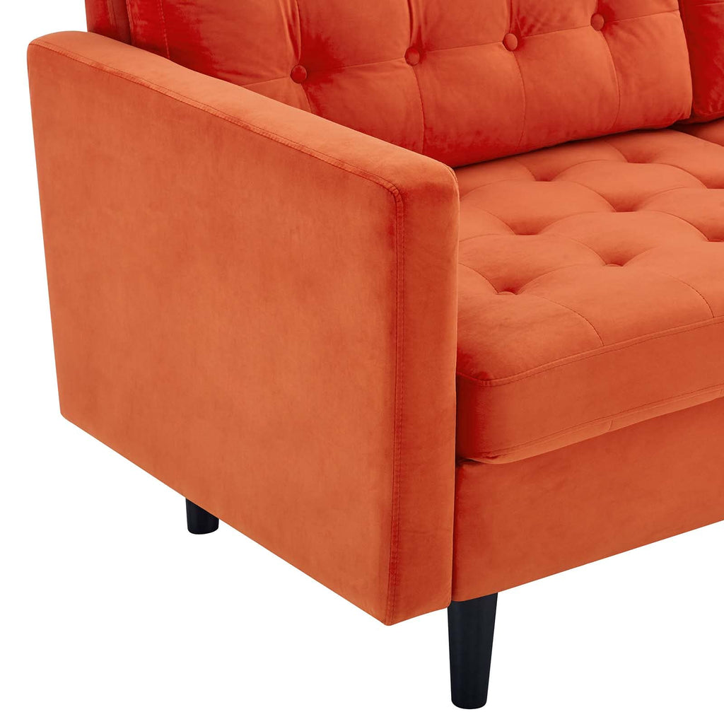 Orange Tufted Performance Velvet Sofa A16009