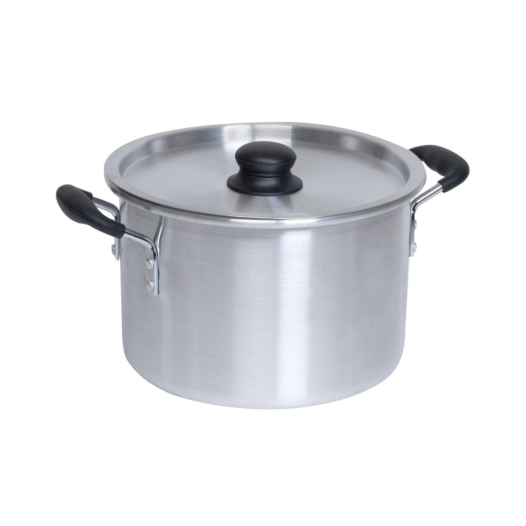 Silver 8 Quart Aluminum Stock Pot with Lid L28434