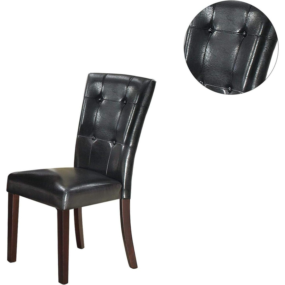 Black Faux Leather Set of 2 Dining Chairs W124798