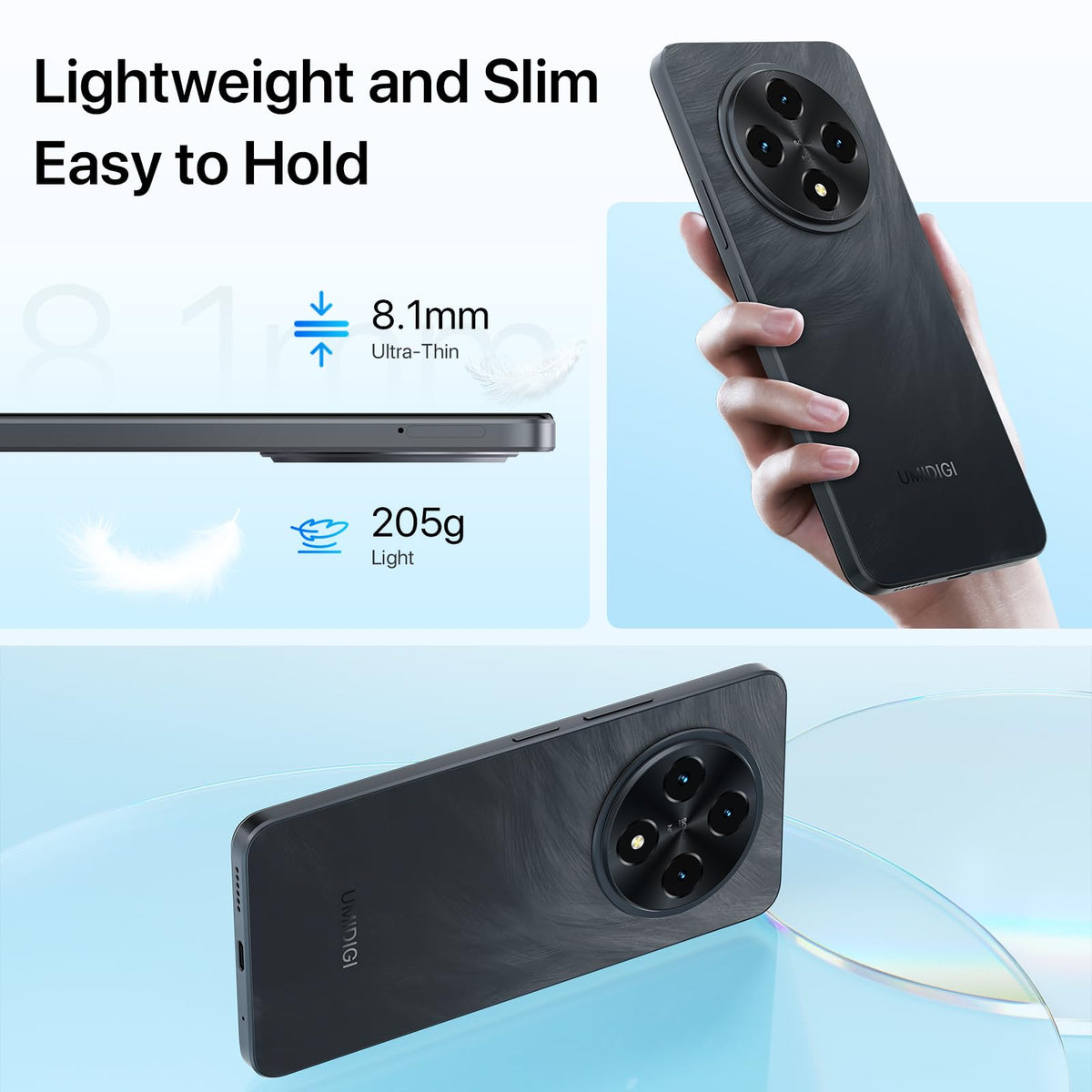 Android 14 6.9" HD+ 120Hz Octa-core 16GB +256GB 6000mAh 50MP Triple Camera Dual 4G LTE NFC Black Smartphone B3107