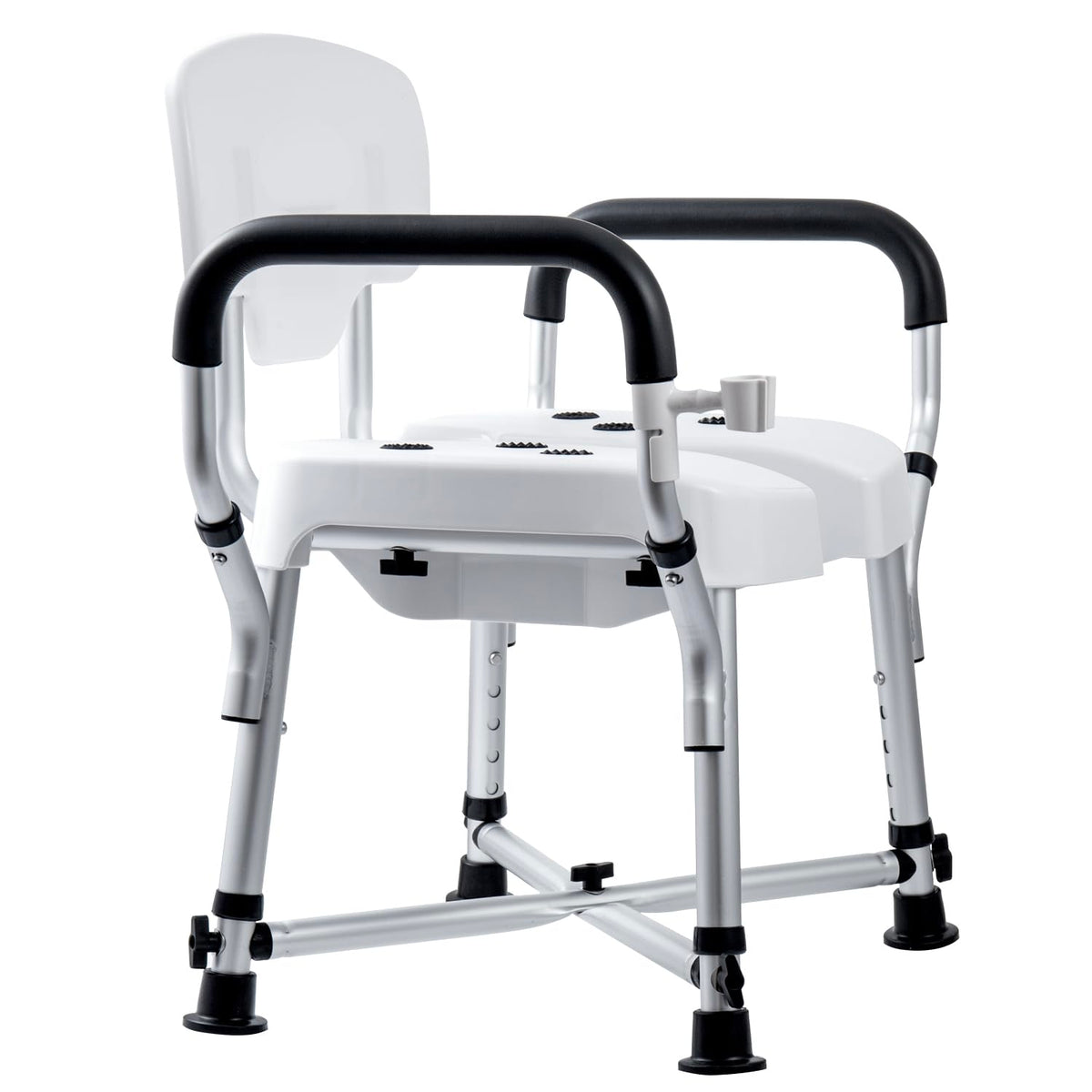 Heavy Duty Shower Chair with Back and Padded Armrests L7556