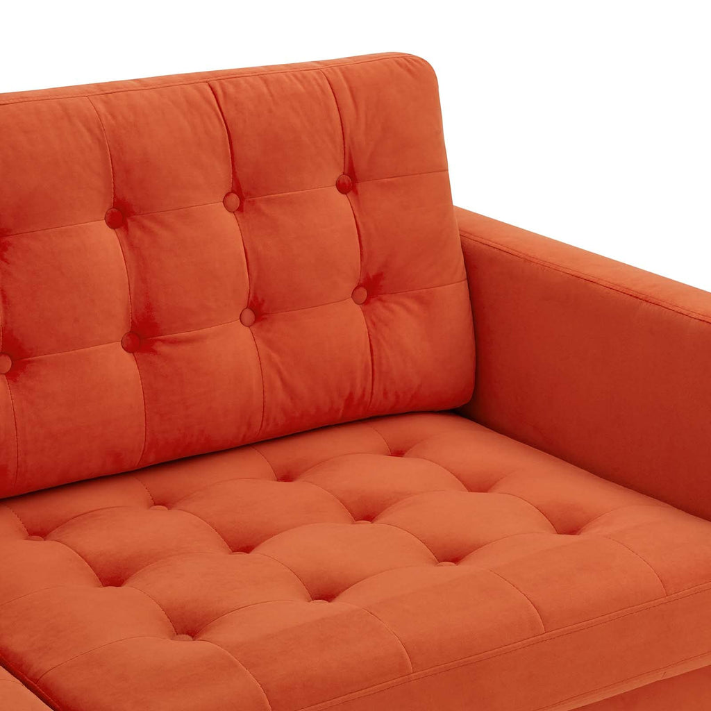 Orange Tufted Performance Velvet Sofa A16009