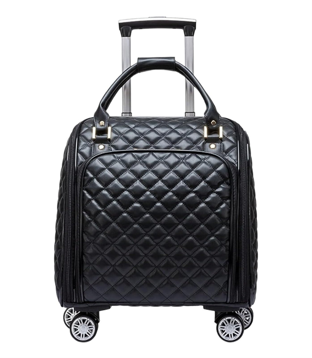 Black 18inch Softside Spinner Wheel Underseat Carry On Suitcase O971