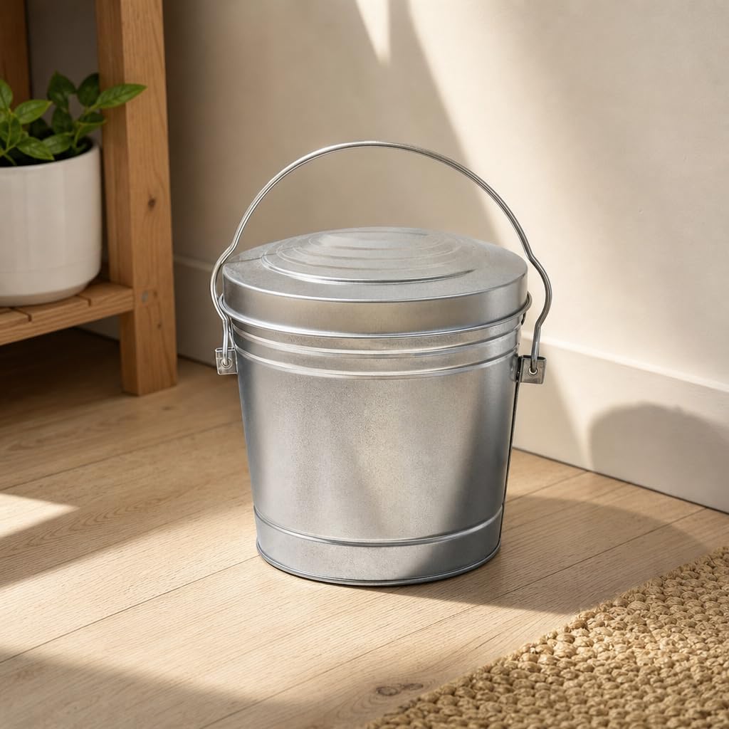 6 Gallon Galvanized Steel Storage Can with Locking Lid Y82248