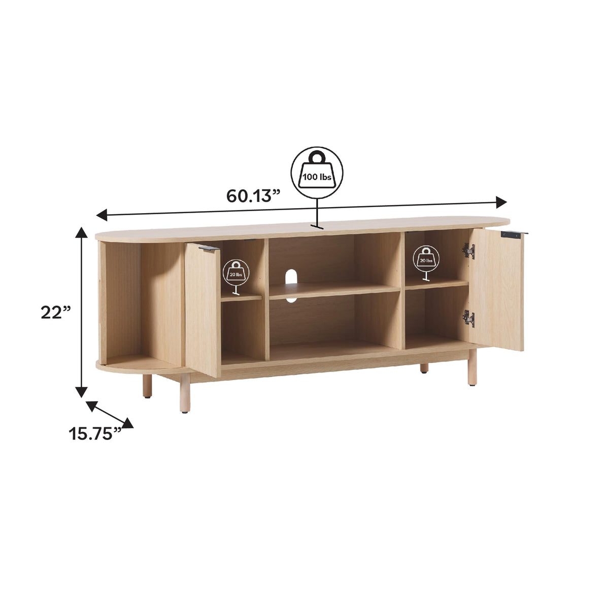 Coastal Oak 60 Inch TV Stand Z2562