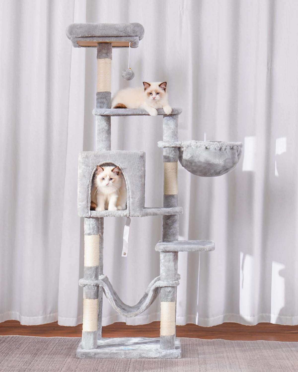 Cat Tree, Multi-Level Sisal Covered Scratching Posts E6314