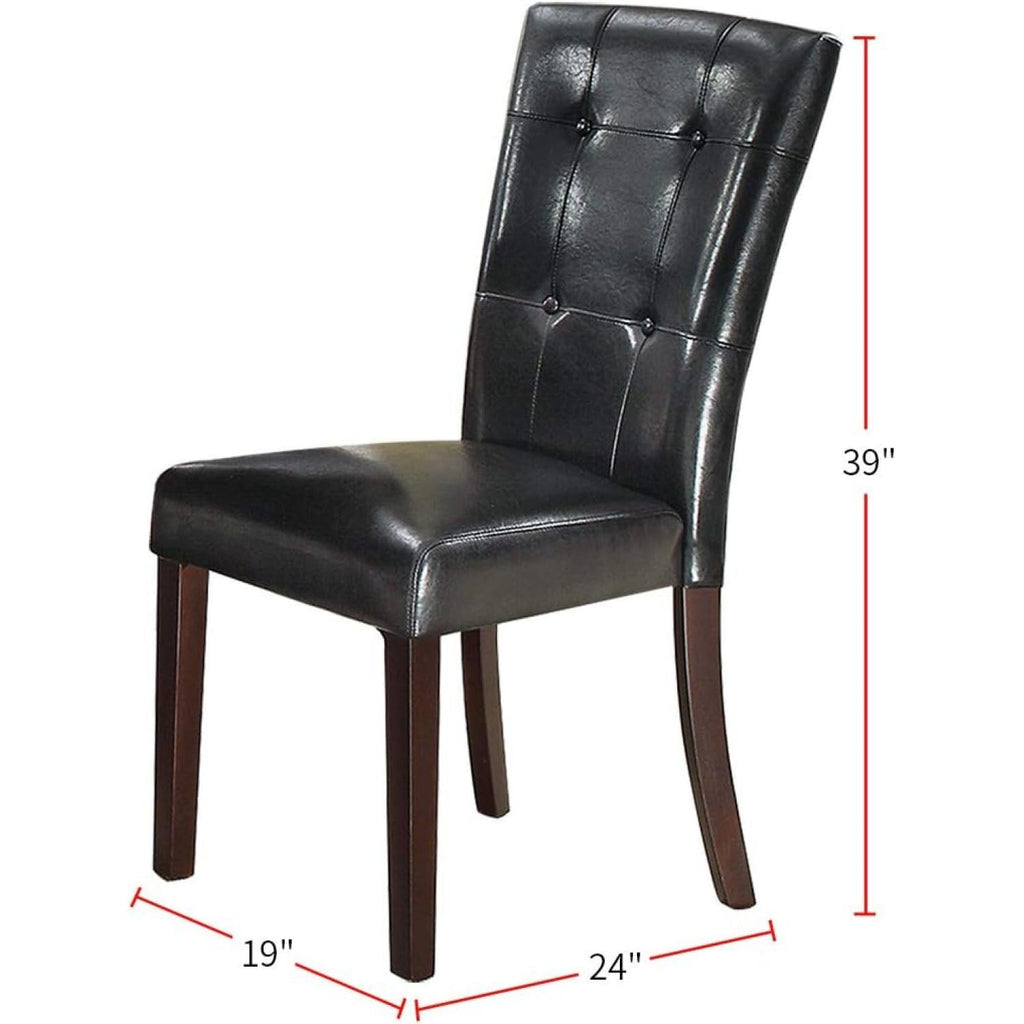 Black Faux Leather Set of 2 Dining Chairs W124798