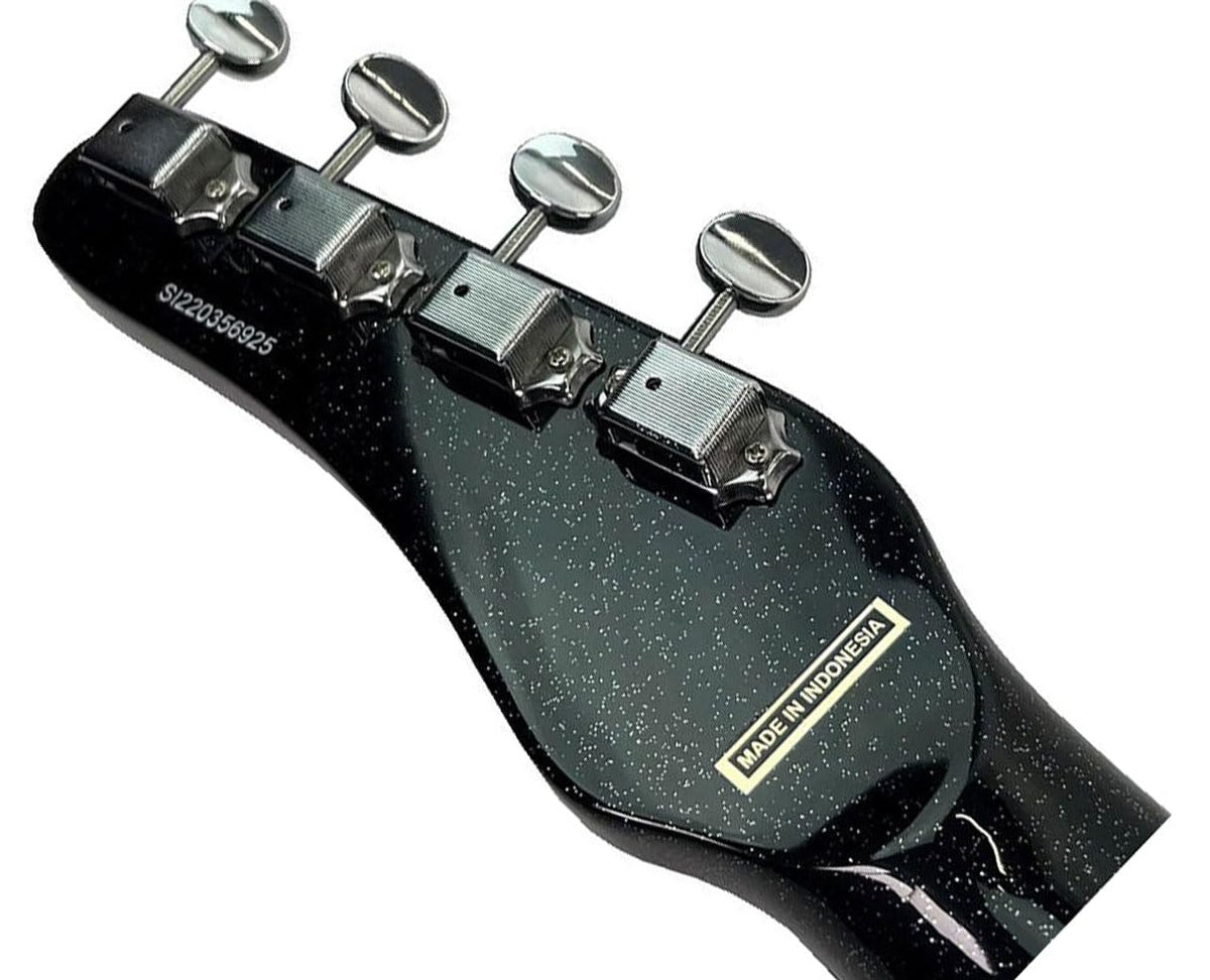 Black Silver Flake Short Scale Bass R7491
