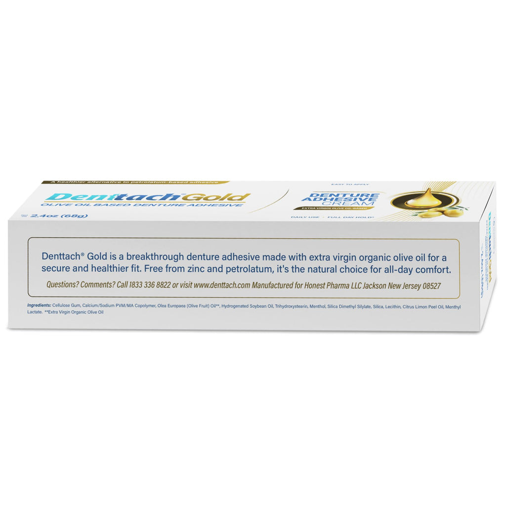 Gold Olive Oil Based Denture Adhesive Cream, Zinc Free, 2.4 Ounce B57137