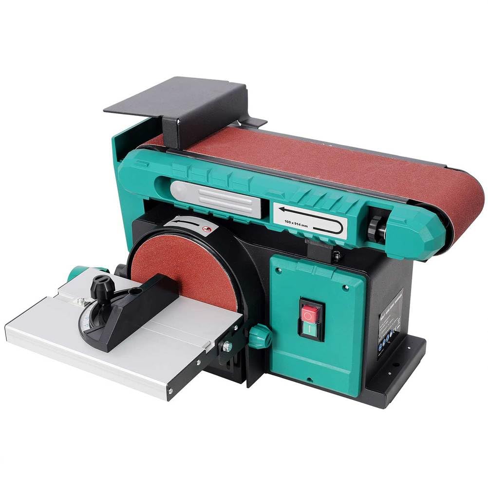 Benchtop Belt and Disc Sander, 4x36 Belt & 6" Disc, 0–90° Adjustable Table, Cast Iron Base, 120V Heavy Duty Sanding Machine W78700