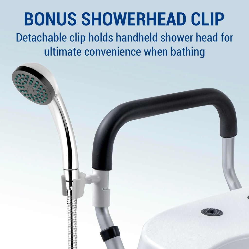 Heavy Duty Shower Chair with Back and Padded Armrests L7556