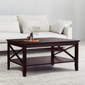 Espresso Wood Coffee Table with Storage 40 inches C85161