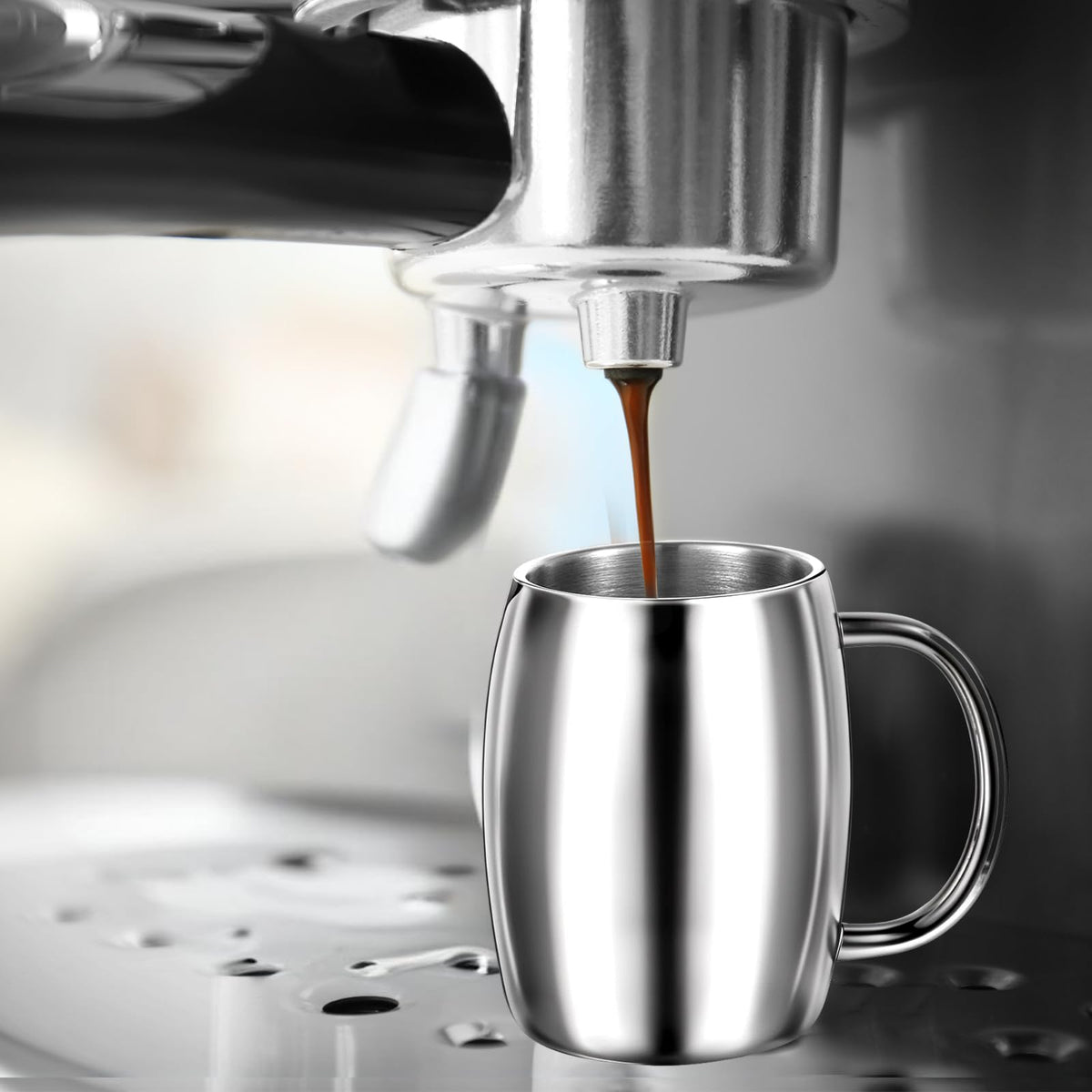 3 Pack 14 oz Insulated Stainless Steel Coffee Mug with Lid and Handle I8014