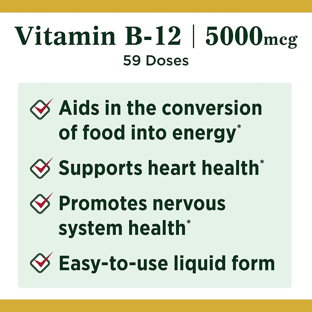 B-12 5000 mcg Sublingual Liquid 2 oz (Pack of 2) A4392