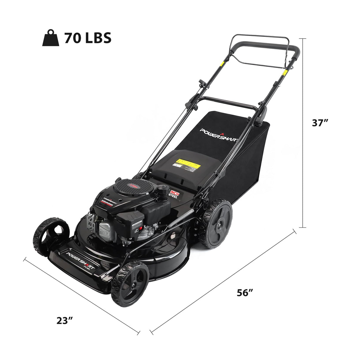 22-Inch Self Propelled Gas Lawn Mower, 170cc 4-Cycle OHV Engine H2953