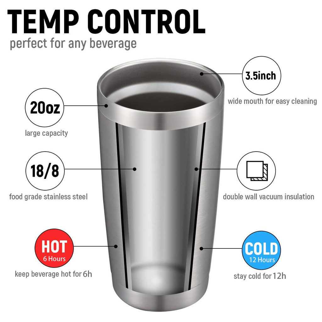20oz Stainless Steel Insulated Tumbler with Lid and Straw 8 Pack Y955