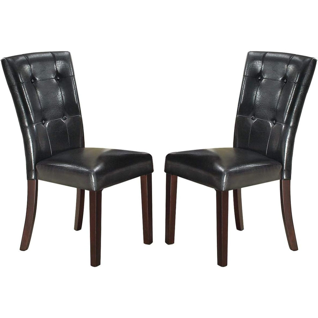 Black Faux Leather Set of 2 Dining Chairs W124798