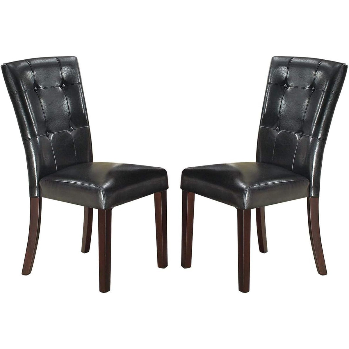 Black Faux Leather Set of 2 Dining Chairs W124798