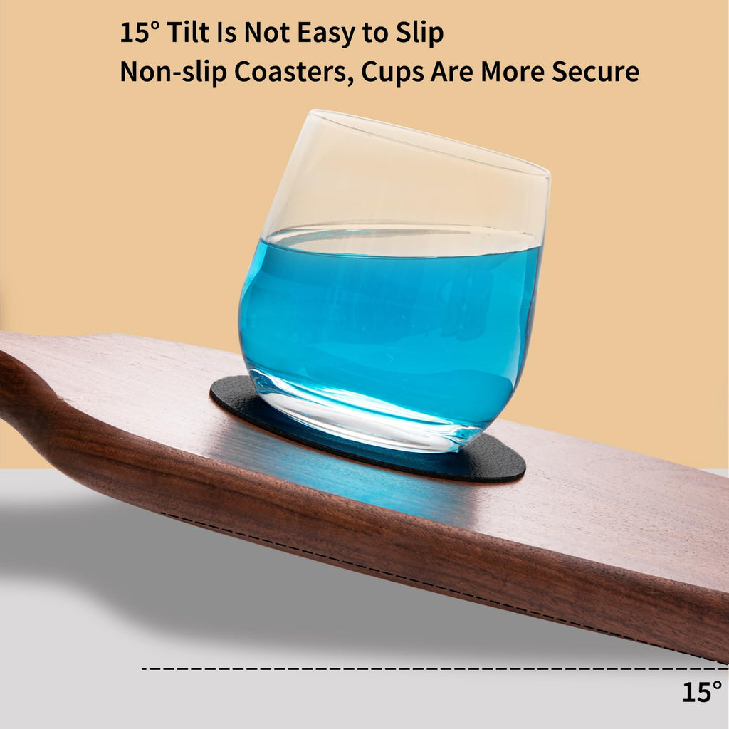 Faux Leather Drink Coasters with Holder, Set of 12 P4669