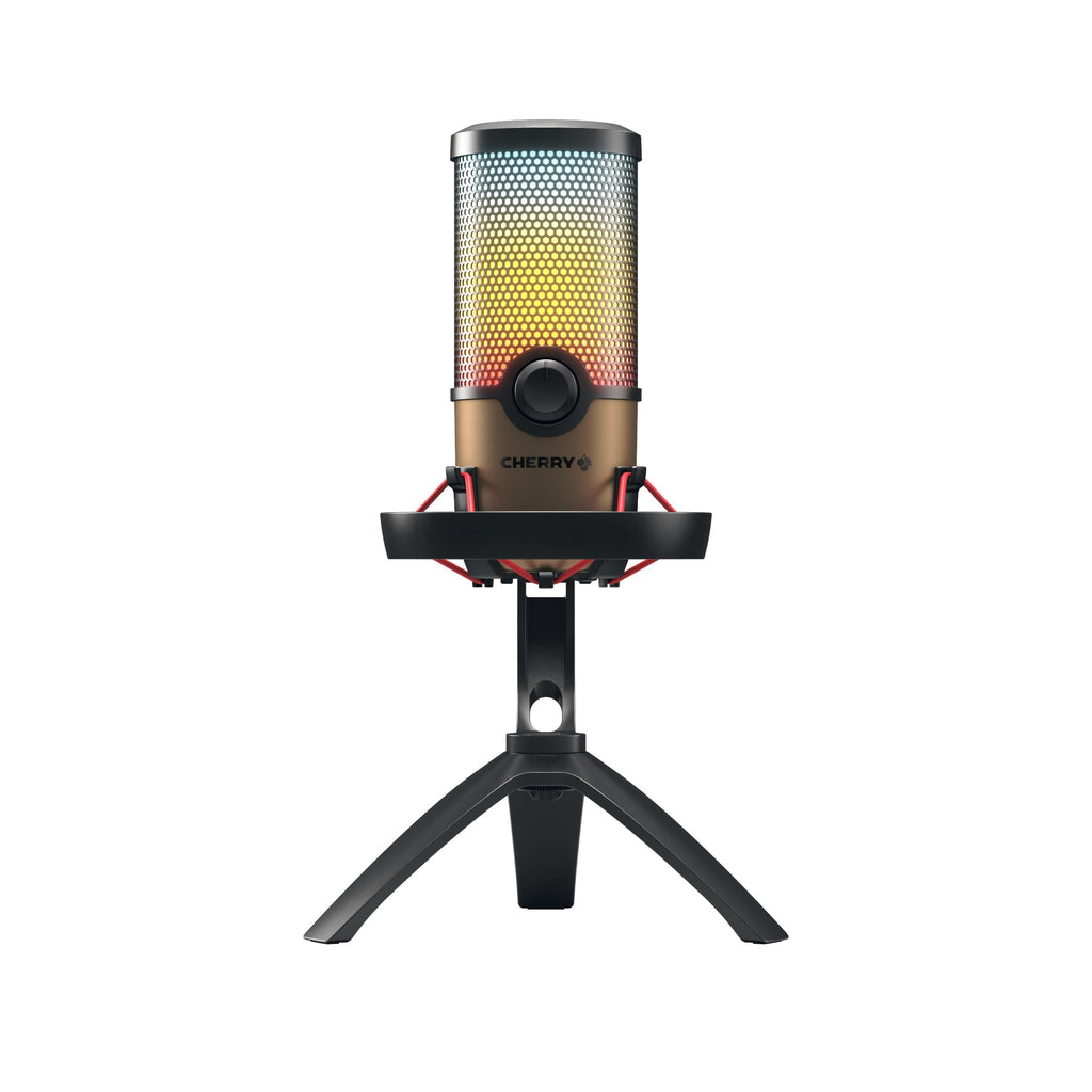 USB Microphone with RGB Lighting, 4 Polar Patterns, Black/Copper G627