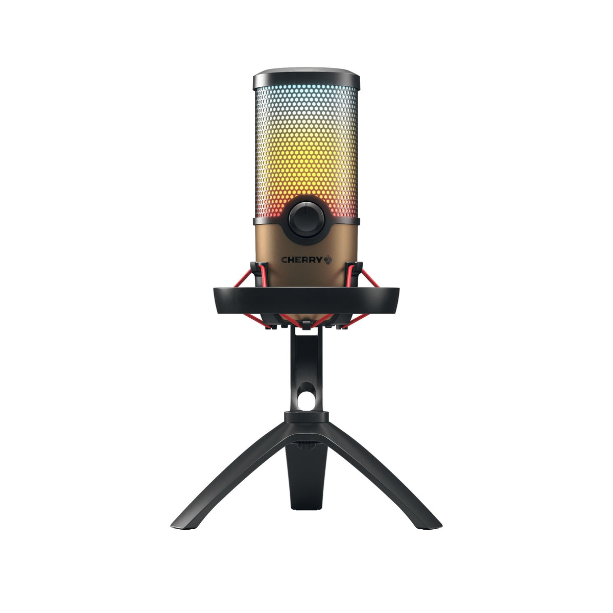 USB Microphone with RGB Lighting, 4 Polar Patterns, Black/Copper G627