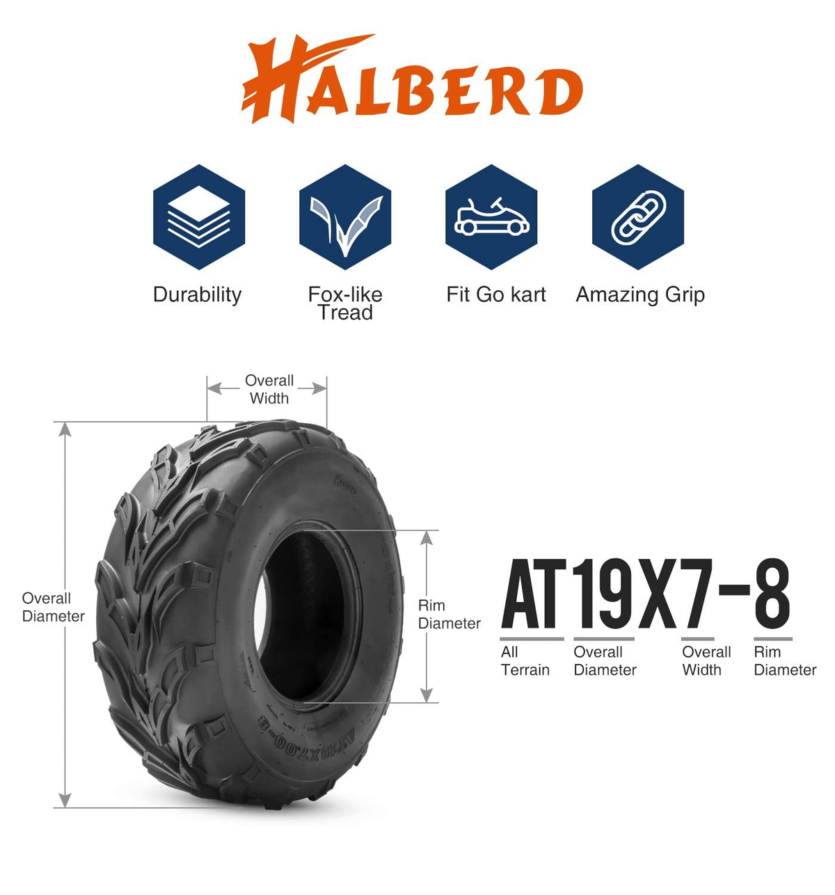 19x7-8 Tubeless ATV Tire U850220
