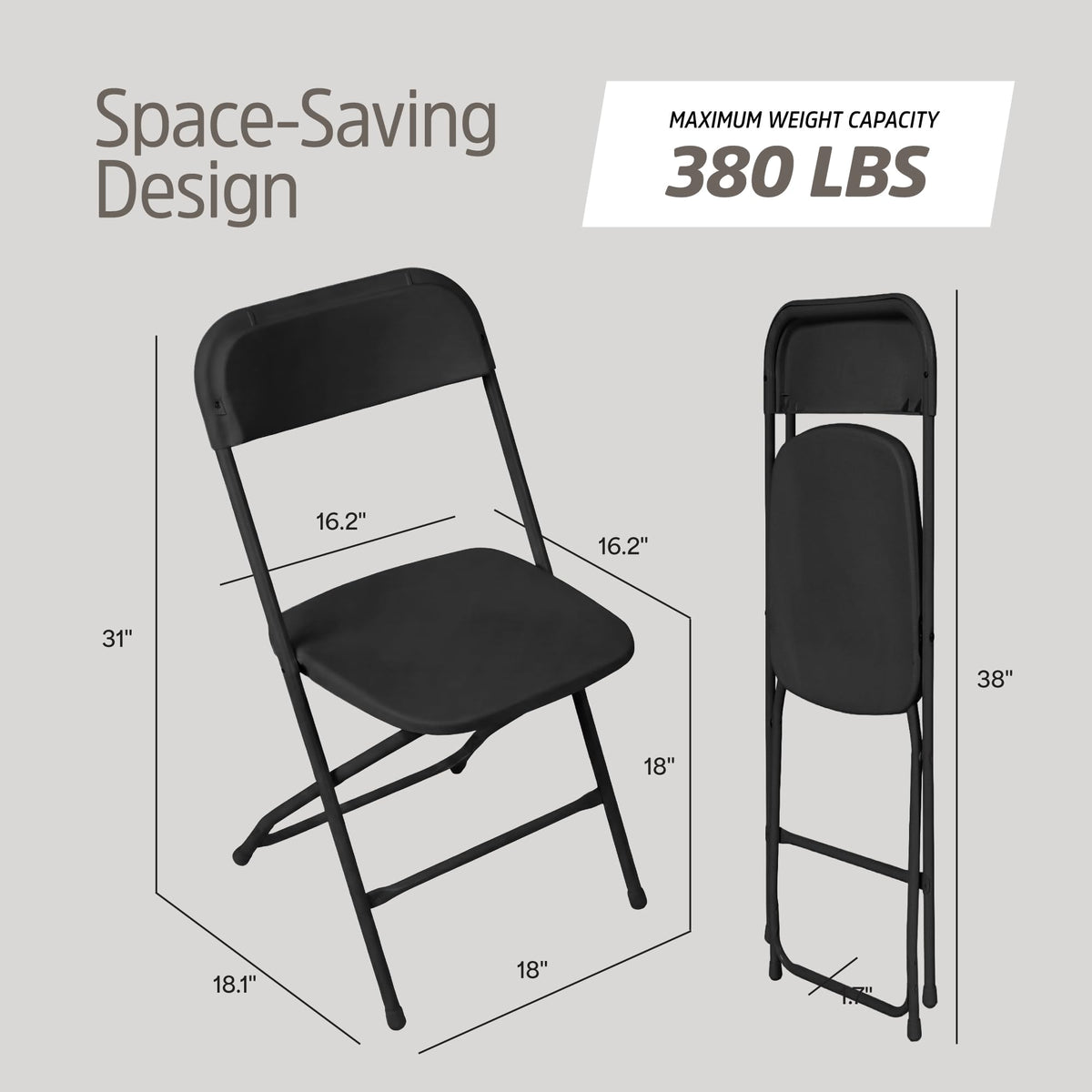 10 Pack Black Plastic Folding Chairs T759