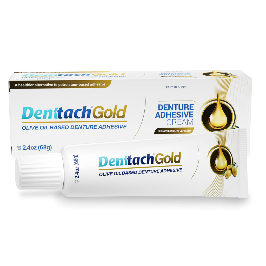 Gold Olive Oil Based Denture Adhesive Cream, Zinc Free, 2.4 Ounce B57137