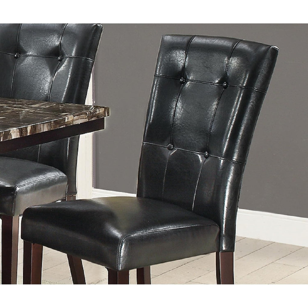 Black Faux Leather Set of 2 Dining Chairs W124798