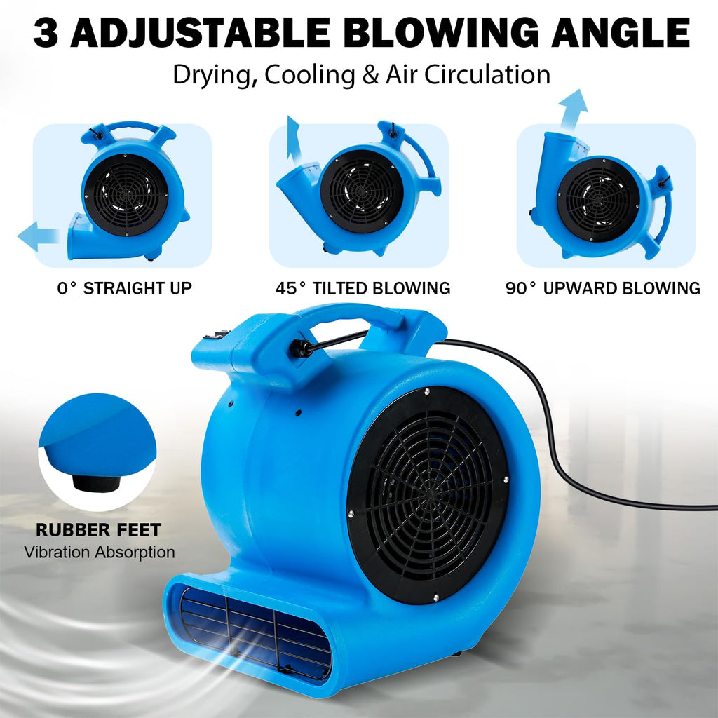 2200 CFM 1/2 HP Commercial Air Mover Floor Drying Fan W518526