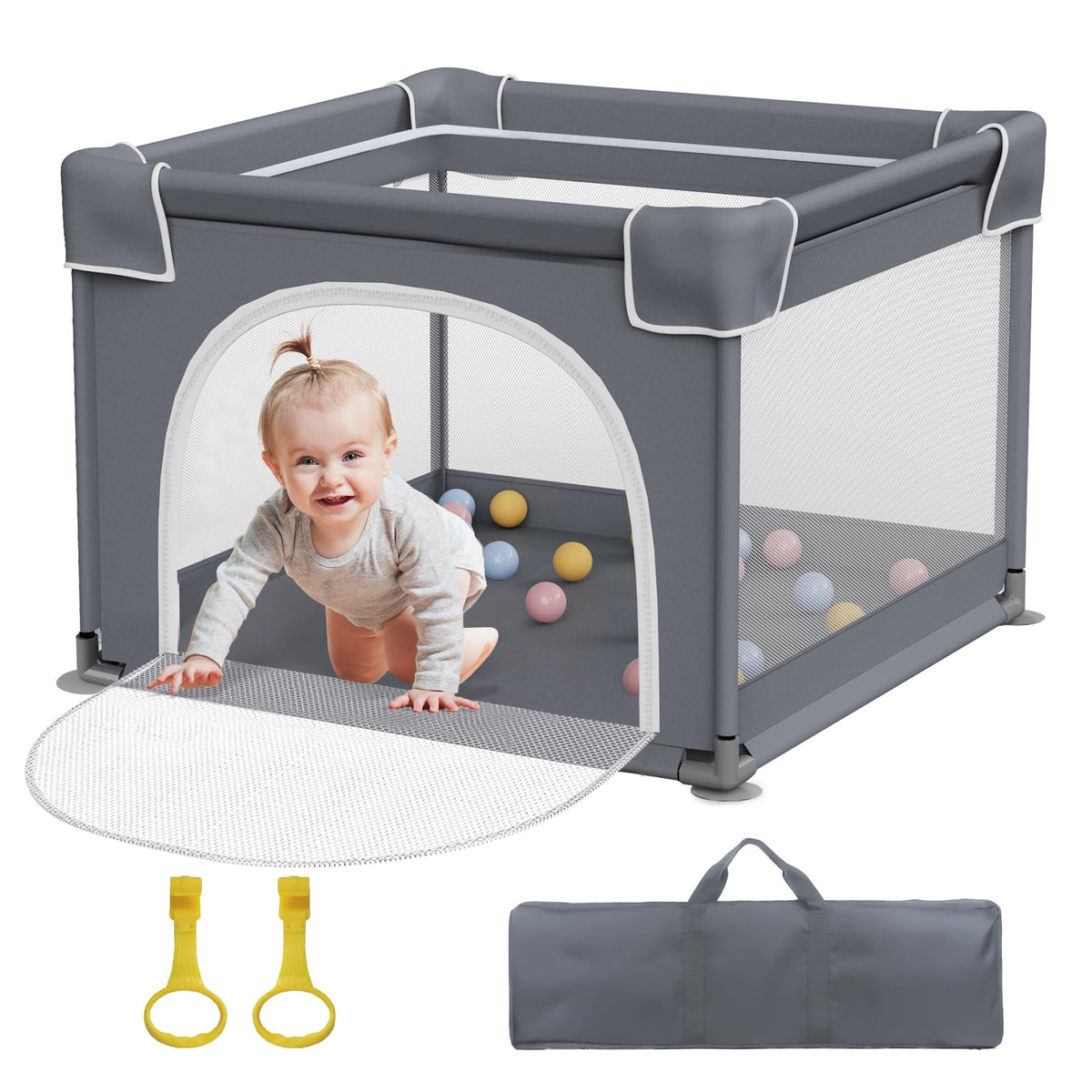 Small Playpen for Babies and Toddlers, 36"x36" Mesh E338298