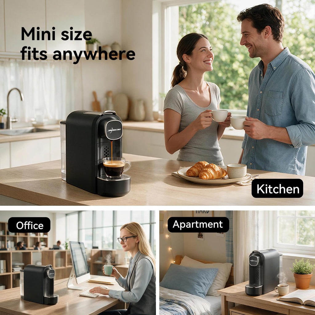 Black Single Serve Espresso Coffee Machine with Removable Tank F648