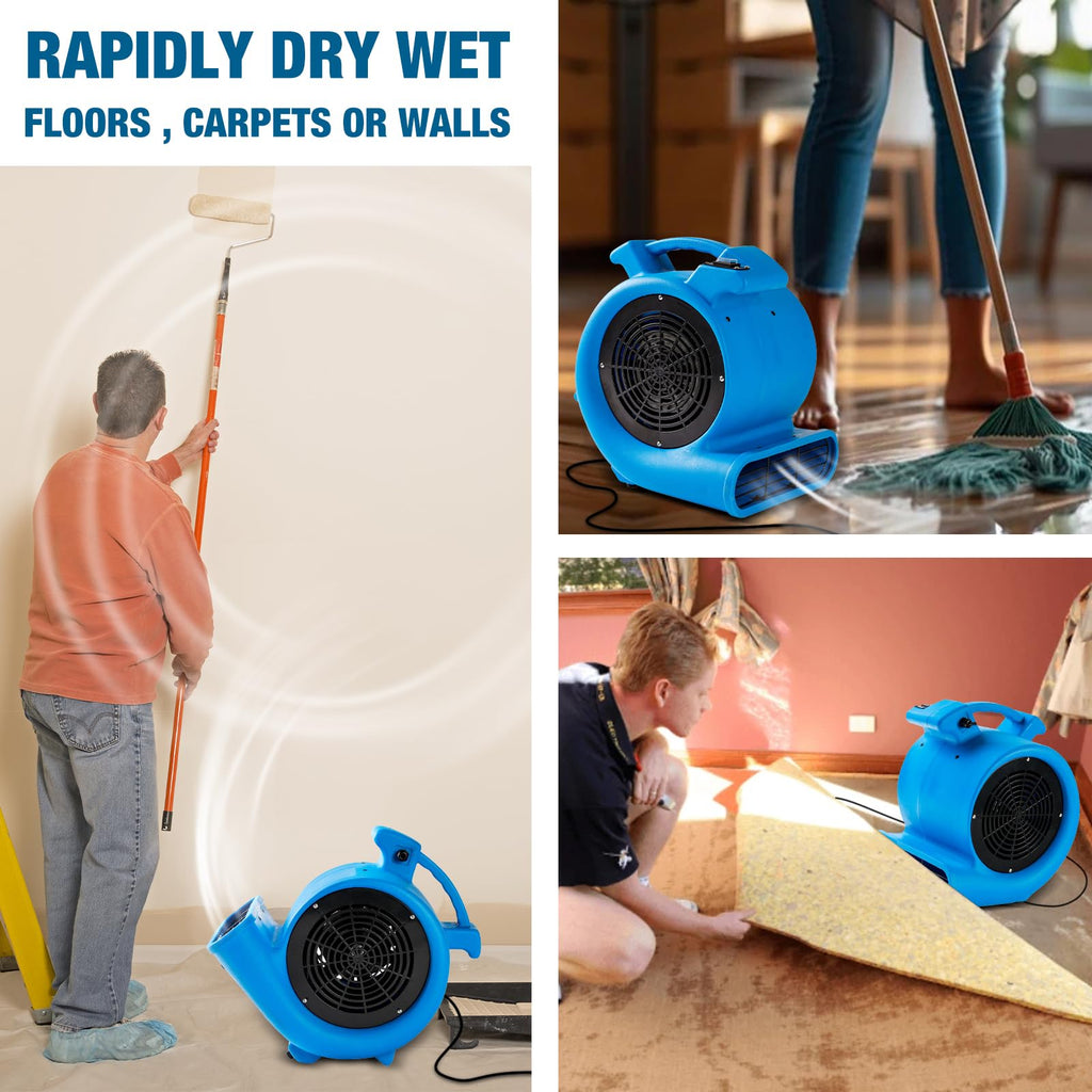 2200 CFM 1/2 HP Commercial Air Mover Floor Drying Fan W518526