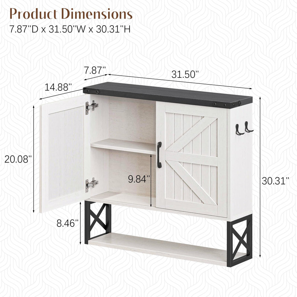White Bathroom Wall Cabinet Z383