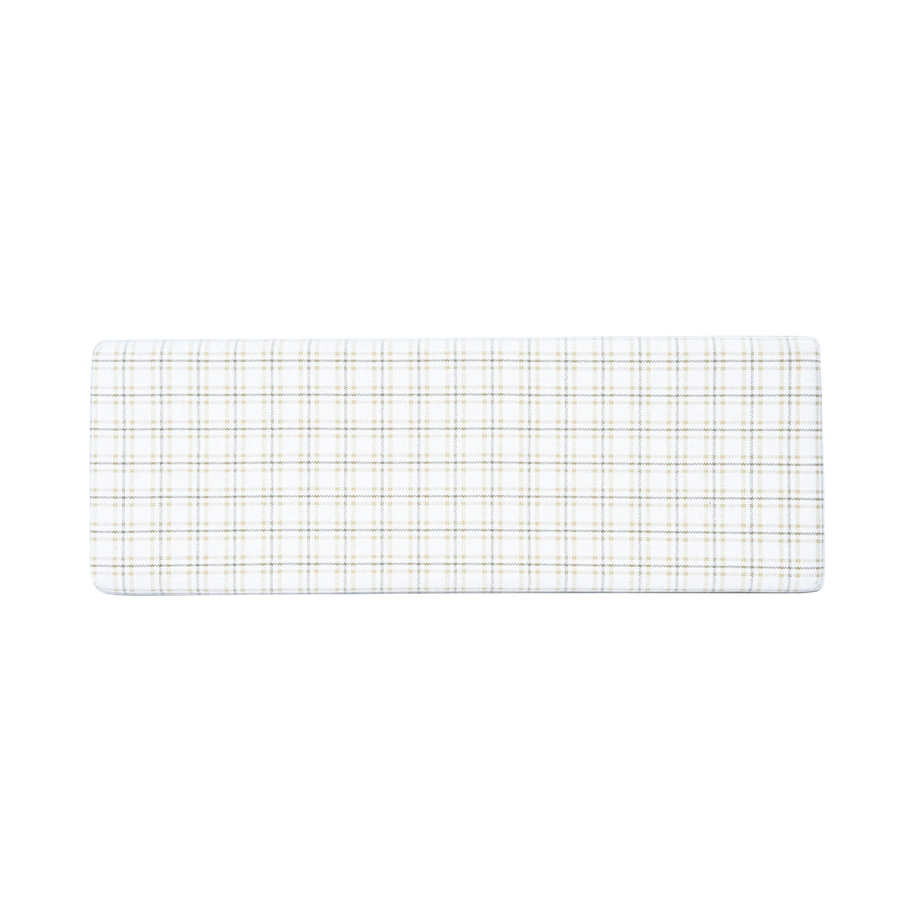Natural Plaid Woven Fabric Bench M42656